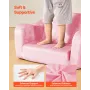 2-in-1 Kids Sofa, Foldable Toddler Soft Couch with Armrests, Made of 28D Sponge & Short Pile, Convertible Toddler Chair to Loung