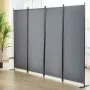 Room divider 4-panel foldning privatlivsskærm 88.2 "x11.8"