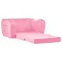 2-in-1 Kids Sofa, Foldable Toddler Soft Couch with Armrests, Made of 28D Sponge & Short Pile, Convertible Toddler Chair to Loung