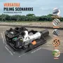 37.77cc Gas-Powered T Post Driver, 4-Stroke Engine Gasoline Fence Piling Pounder, with 2 Post Driving Head(55/70 mm) , 1000W Por