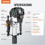 37,77cc gasdrevet T-stolpedriver, 4-takts motor benzin