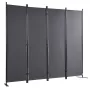 Room divider 4-panel foldning privatlivsskærm 88.2 "x11.8"