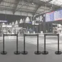 VEVOR Crowd Control Stanchion, sæt med 6 stykker Stanchion Sæt, Stanchion Sæt med 6,6 ft/2 m sort tilbagetrækkeligt bælte,