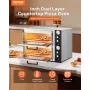 VEVOR Pizza Oven Electric, 18" Double-Deck Commercial Countertop Pizza Oven, 842°F Max Temp, Indoor Pizza Maker with Thermometer