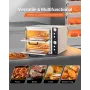 Pizza Oven Electric, 18" Double-Deck Commercial Countertop Pizza Oven, 842°F Max Temp, Indoor Pizza Maker with Thermometer, Inde