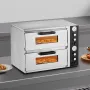 Pizza Oven Electric, 18" Double-Deck Commercial Countertop Pizza Oven, 842°F Max Temp, Indoor Pizza Maker with Thermometer, Inde