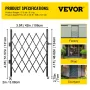 VEVOR Single Folding Security Gate, 94 × 122 cm(W × H) Folding Door Gate, Steel Accordion Security Gate, Flexible Expanding Secu