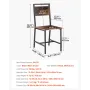 VEVOR Dining Chairs Set of 2, Wooden Table Chairs with Metal Frame and Backrest, Easy to Assemble Leather Side Chair, Modern Far