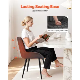 VEVOR Moderne Spisestue Accent Stole Sæt med 4, Sidestol i polstret stof til spiseborde, Pladsbesparende Køkkenbord Cha