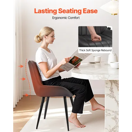 VEVOR Modern Dining Room Accent Chairs Set of 4, Upholstered Fabric Side Chair for Dining Tables, Space-Saving Kitchen Table Cha