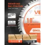 VEVOR Circular Saw Blade, 254 mm Diameter, 50 Sharp Alloy Teeth, 15.875 mm Arbor, Fine Finish, Wood Cutting Blade for Circular S