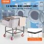 VEVOR Wire Laundry Cart, 2.8Bushel Wire Laundry Basket with Wheels, 26.7''x21.7''x26.4'' Commercial Wire Laundry Basket Cart, St