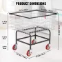 Wire Laundry Cart, 2.8Bushel Wire Laundry Basket with Wheels, 26.7''x21.7''x26.4'' Commercial Wire Laundry Basket Cart, Steel Fr