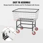 VEVOR Wire Laundry Cart, 2.8Bushel Wire Laundry Basket with Wheels, 26.7''x21.7''x26.4'' Commercial Wire Laundry Basket Cart, St