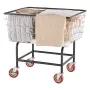 Wire Laundry Cart, 2.8Bushel Wire Laundry Basket with Wheels, 26.7''x21.7''x26.4'' Commercial Wire Laundry Basket Cart, Steel Fr