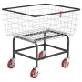 VEVOR Wire Laundry Cart, 2.8Bushel Wire Laundry Basket with Wheels, 26.7''x21.7''x26.4'' Commercial Wire Laundry Basket Cart, St