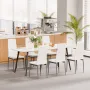 Modern Dining Room Accent Chairs Set of 4, Upholstered Leather Side Chair for Dining Tables, Space-Saving Kitchen Table Chair wi