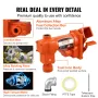 Fuel Transfer Pump, 12V DC 16 GPM 1/4 HP, Gasoline Extractor Pump with Automatic Nozzle, Discharge Hose & Suction Pipe for Gasol