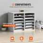 Literature Organizers, 12 Compartments Office Mailbox with Adjustable Shelves, Wood Literature Sorter 51.8 x 30.5 x 40.9 cm for 