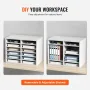 Literature Organizers, 12 Compartments Office Mailbox with Adjustable Shelves, Wood Literature Sorter 51.8 x 30.5 x 40.9 cm for 