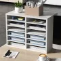 Literature Organizers, 12 Compartments Office Mailbox with Adjustable Shelves, Wood Literature Sorter 51.8 x 30.5 x 40.9 cm for 