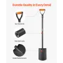 VEVOR Square Shovel, 122 cm Heavy-Duty Flat Shovel, Transfer Shovels with Alloy Steel Blade and Non-Slip D-Handle, Detachable an