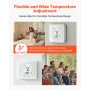 7-Day Programmable Thermostat, Home Thermostats for Heat Pump,Air Conditioner,Underfloor Heating, LED Screen with Backlight & 1C