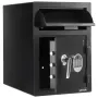 1.2 Cubic Feet Drop Safe, Large Capacity Front Drop Slot Safe Box with Digital Keypad, Heavy Duty 2 Tiers Cash Depository Box wi
