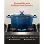 VEVOR Enameled Cast Iron Dutch Oven, 5.7L Pot with Lid and Dual Handles, Heavy-Duty Durable Cookware Pan, Oven Induction Compati