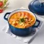 Enameled Cast Iron Dutch Oven, 5.7L Pot with Lid and Dual Handles, Heavy-Duty Durable Cookware Pan, Oven Induction Compatible up