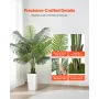 Artificial Areca Palm Tree 1524 mm, Fake Palm Tropical Plants with White Tall Planter, Faux Floor Silk Plant in Pot, Large Trees