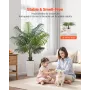 Artificial Areca Palm Tree 1524 mm, Fake Palm Tropical Plants with White Tall Planter, Faux Floor Silk Plant in Pot, Large Trees