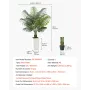 Artificial Areca Palm Tree 1524 mm, Fake Palm Tropical Plants with White Tall Planter, Faux Floor Silk Plant in Pot, Large Trees