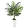 Artificial Areca Palm Tree 1524 mm, Fake Palm Tropical Plants with White Tall Planter, Faux Floor Silk Plant in Pot, Large Trees