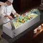 Commercial Food Warmer, 1500W Electric Stainless Steel Steam Food Warmer with Glass Cover, 4-Pan Countertop Buffet Bain Marie wi