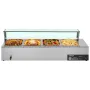 Commercial Food Warmer, 1500W Electric Stainless Steel Steam Food Warmer with Glass Cover, 4-Pan Countertop Buffet Bain Marie wi
