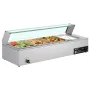 Commercial Food Warmer, 1500W Electric Stainless Steel Steam Food Warmer with Glass Cover, 4-Pan Countertop Buffet Bain Marie wi