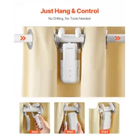 VEVOR Automatic Curtain Opener, APP and Remote Control, Hub Included, Electric Smart Curtain Opener Compatible with Alexa and Go