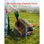 VEVOR Compost Spreader, 24 in Wide Peat Moss Spreader with T Shaped Handle, 3 Heights Adjustable, Powder-Coated Steel Garden Pea