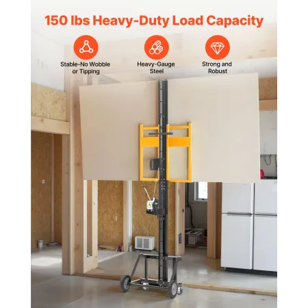 VEVOR Gipspladelift, Heavy Duty 68 kg Sheetrock-hejs til loft- og væginstallation, Installation af gipsplader til én person,