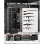 4 Gun Safe, Long Gun Cabinet for Rifles and Pistols, Quick Access Rifle Safe with 2 Ammo Slots, 2 Pistol Pockets & 2 Adjustable 