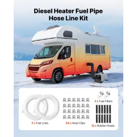 VEVOR Fuel Pipe Hose Line Kit, 5000mm Diesel Heater Fuel Line Kit, Replaceable Parking Heater Fuels Lines Kits with Lines Filter