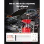 79.5L Waste Oil Drain Tank, Air Operated Portable Oil Drainer with Adjustable Funnel Height, Industrial Fluid Drain Tank with Wh