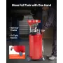 79.5L Waste Oil Drain Tank, Air Operated Portable Oil Drainer with Adjustable Funnel Height, Industrial Fluid Drain Tank with Wh