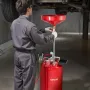 79.5L Waste Oil Drain Tank, Air Operated Portable Oil Drainer with Adjustable Funnel Height, Industrial Fluid Drain Tank with Wh