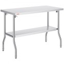 Commercial Worktable Workstation 48 x 24 Inch Folding Commercial Prep Table, Heavy-duty Stainless Steel Folding Table with 772