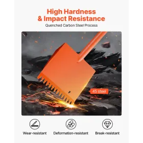 VEVOR Shingle Shovel 4 Pack, D-Grip Handle Shingle Roof Ripper, High Hardness 45 Steel & Lightweight Easy Tearing Off Roofing & 