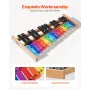 VEVOR Glockenspiel Xylophone, 27 toner, Professionelt Xylophone Percussion Instrument, med farverige metaltaster, Indeholder 4