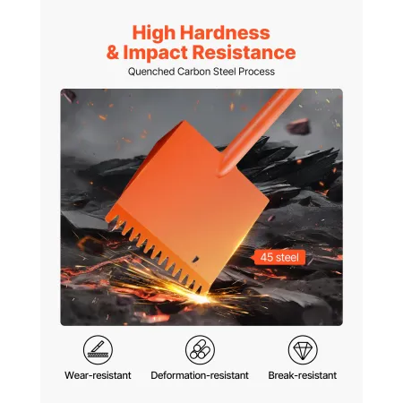 VEVOR Shingle Shovel 1 Pack, D-Grip Handle Shingle Roof Ripper, High Hardness 45 Steel & Lightweight Easy Tearing Off Roofing & 