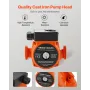 VEVOR LPS25-6S/130 Cast Iron Circulator Pump, 1/8 HP, 220-240V 55 LPM Hot Water Recirculating Circulation Pump, Threaded Connect